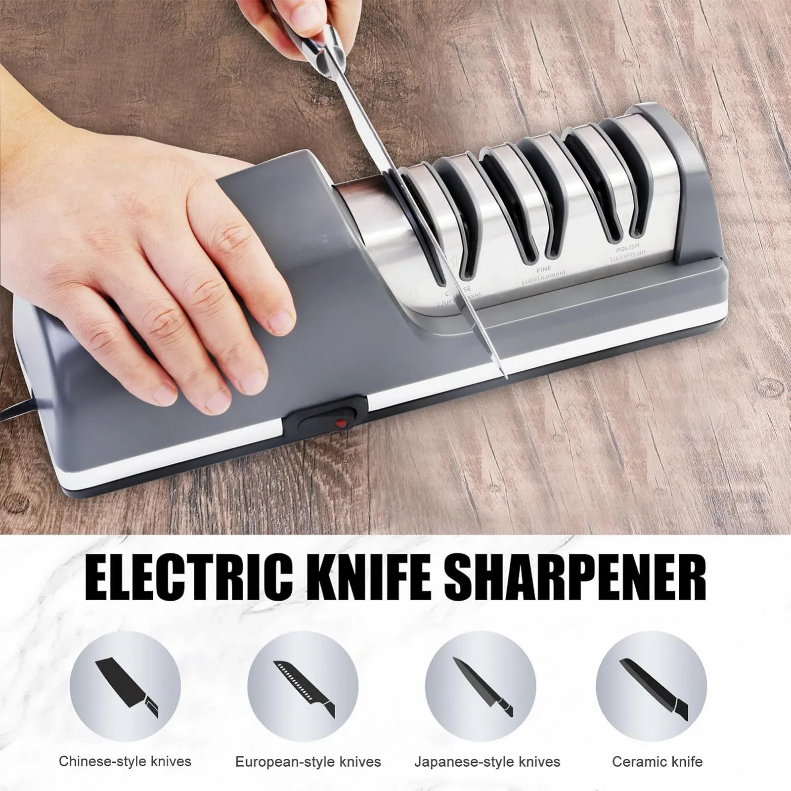 Электрическая точилка для ножей Kavolet Diamond Abrasive 15 Degree EU Plug 220V, фото №5