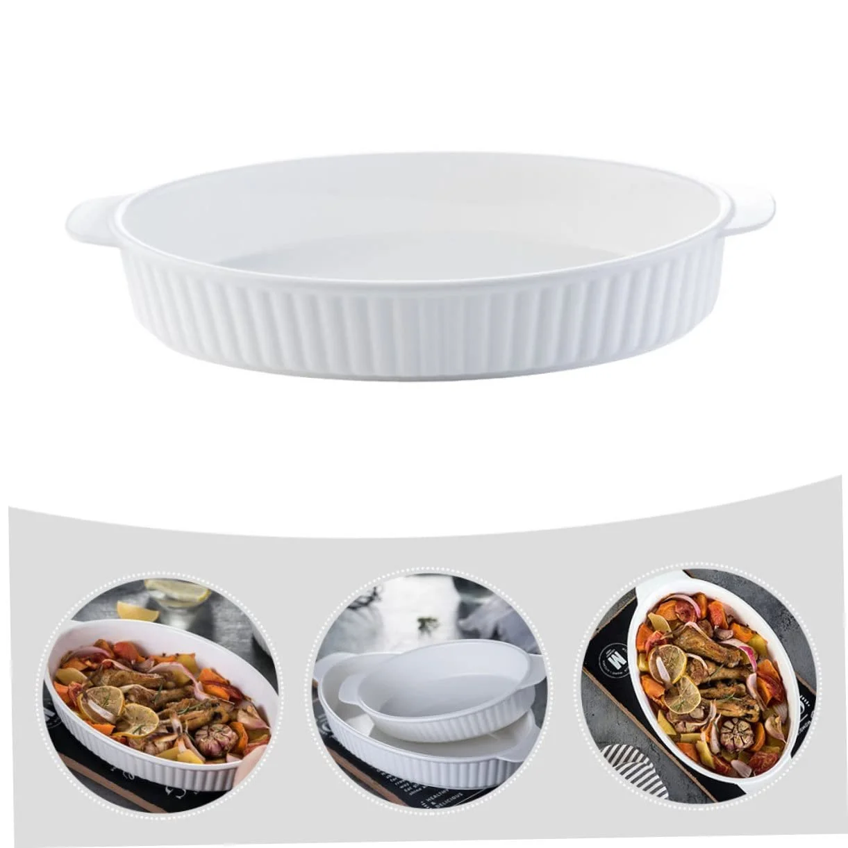 Форма для запікання керамічна з подвійними ручками термостійка, фото №7 Форма для запікання керамічна з подвійними ручками термостійка, фото №7