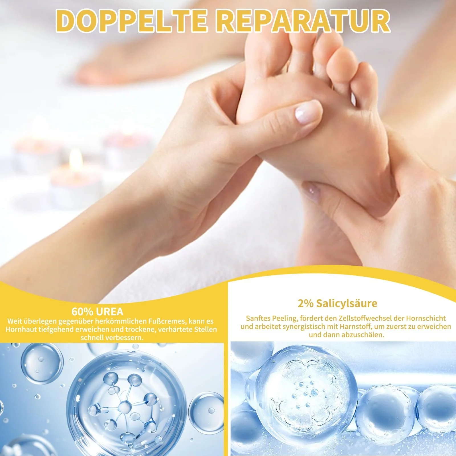 Крем для ног увлажняющий против мозолей Urea 60% 2 шт, фото №4 Крем для ног увлажняющий против мозолей Urea 60% 2 шт, фото №4