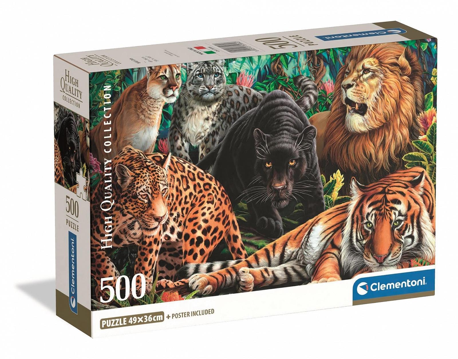 Пазлы Clementoni Puzzle Collection Wild Cats 500 элементов Компактная коробка (35584), фото №1