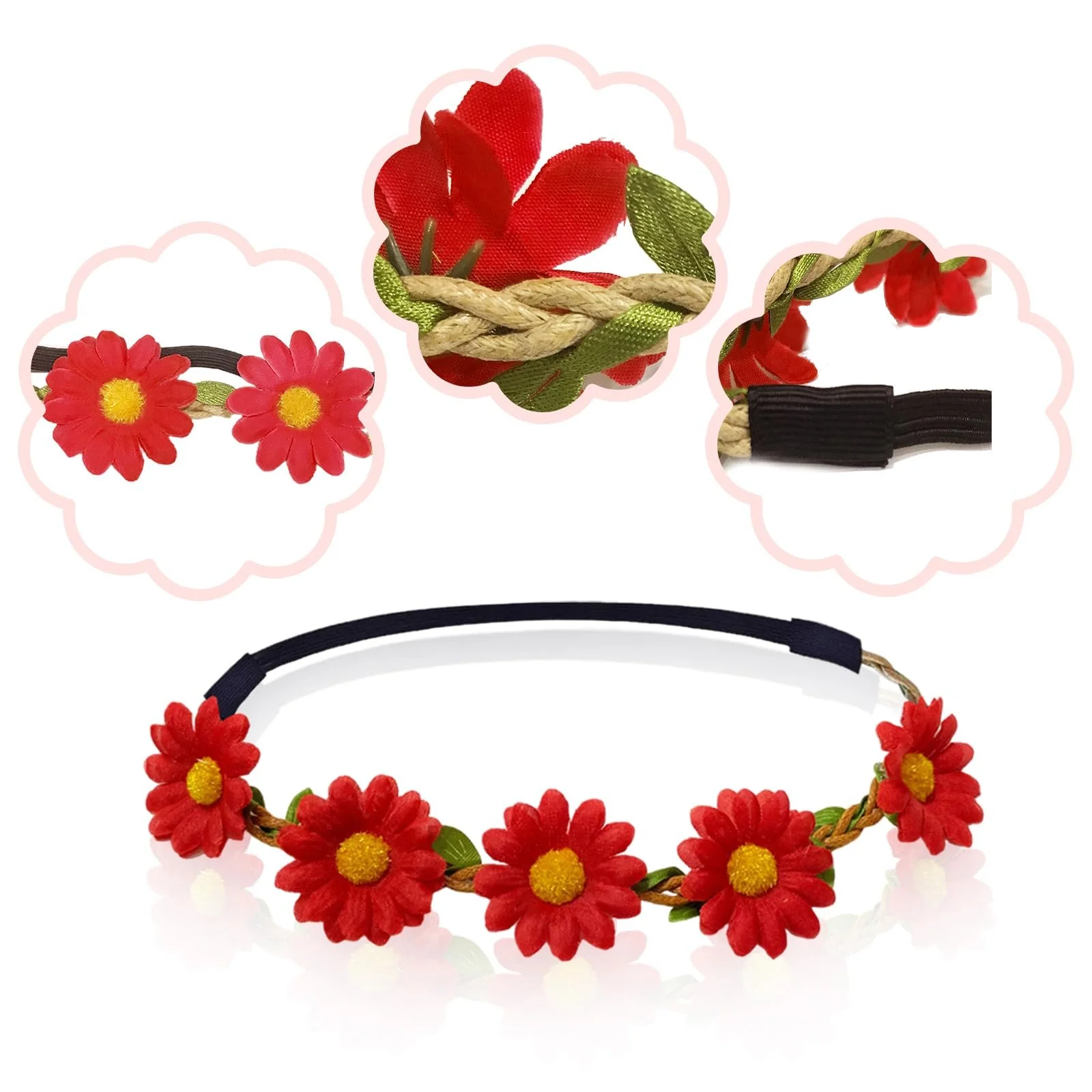 Вінок для волосся з квітами гуски, фото №3