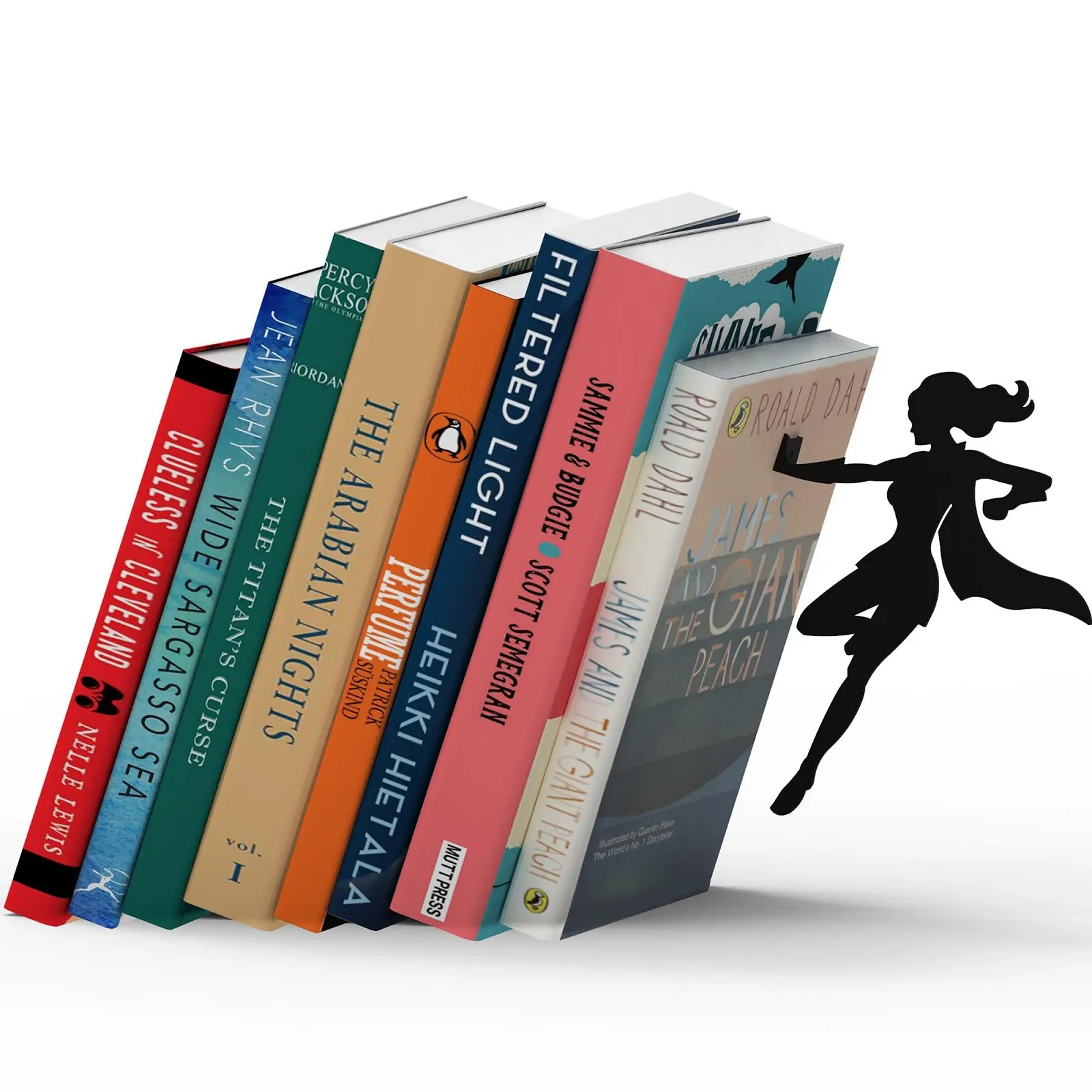 Держатель для книг Artori Design Supergal, металлический, супергероиня, черный, фото №1