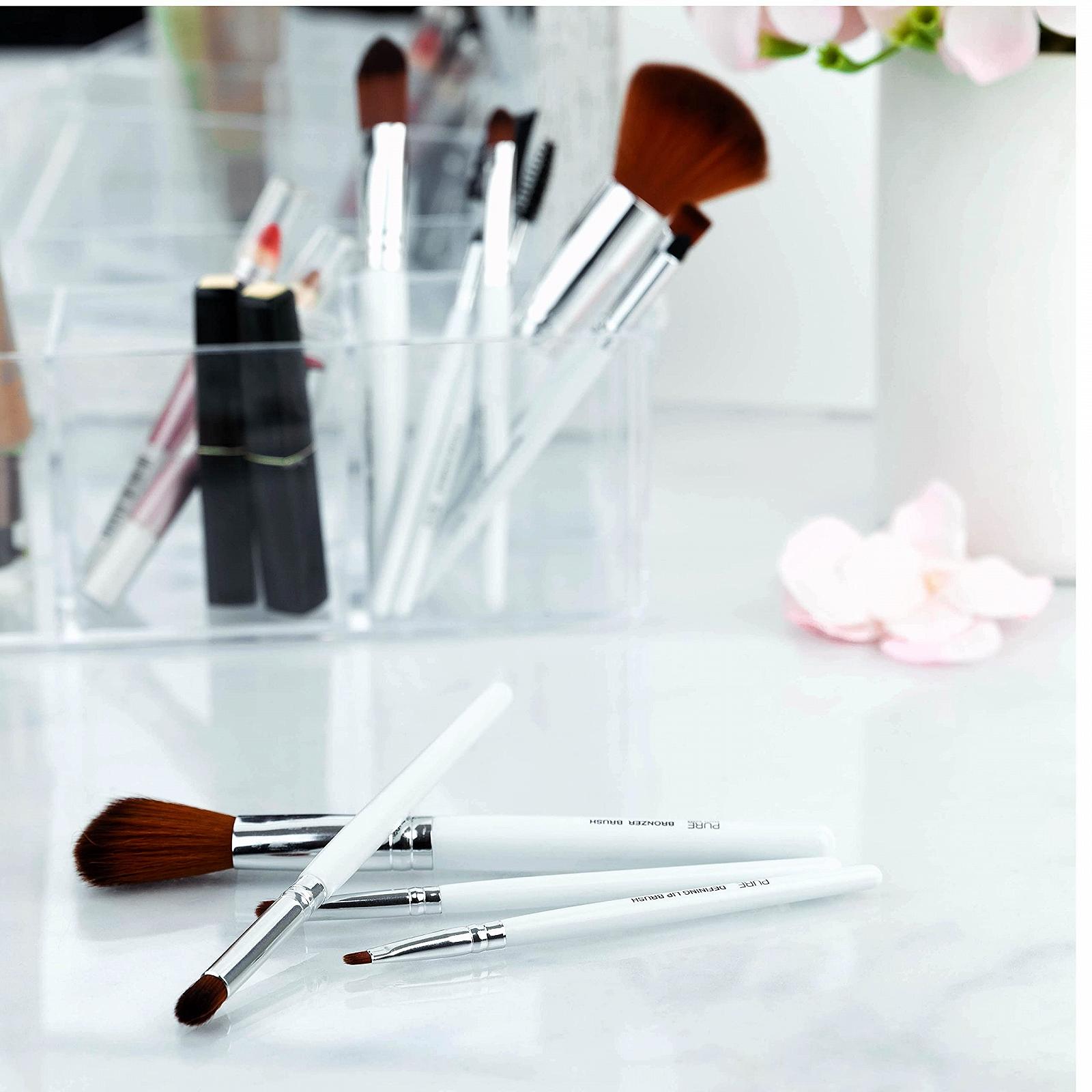 Набор кистей для макияжа Pure Beauty Works из 12 штук, высококачественные синтетические щетинки, кисть для растушевки, кисть для бронзера, кисть для тональной основы, кисть для теней, кисть для пудры для лица, кисть для румян, кисть для консилера, набор кистей для теней, фото №5