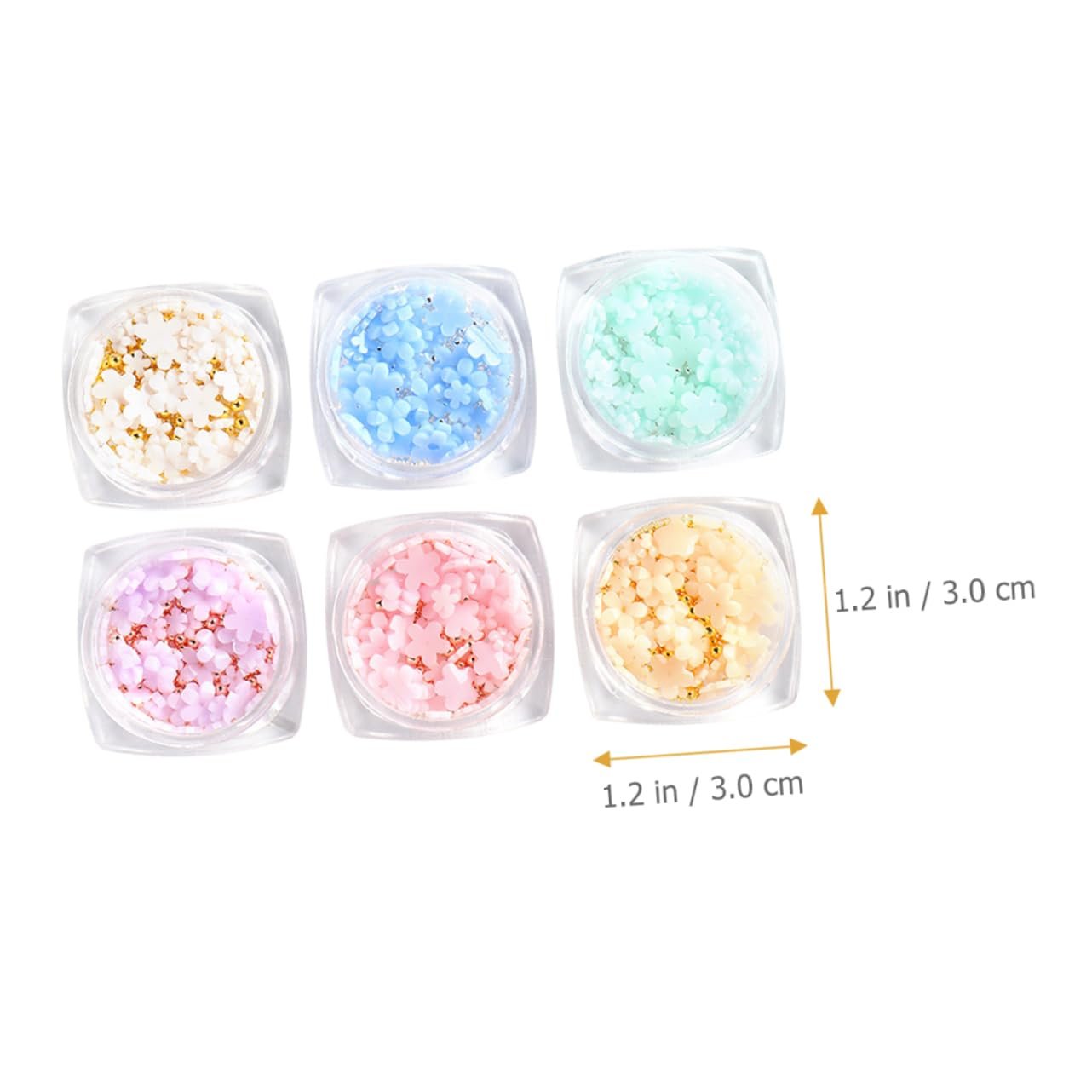 FRCOLOR 30 коробок, аксессуары для ногтей, драгоценные камни, цветы, наклейки для ногтей, хлопья для ногтей, подвески для ногтей, заклепки для ногтей, цветочные украшения, диски для ногтей, милые цветочные подвески для ногтей, фото №4