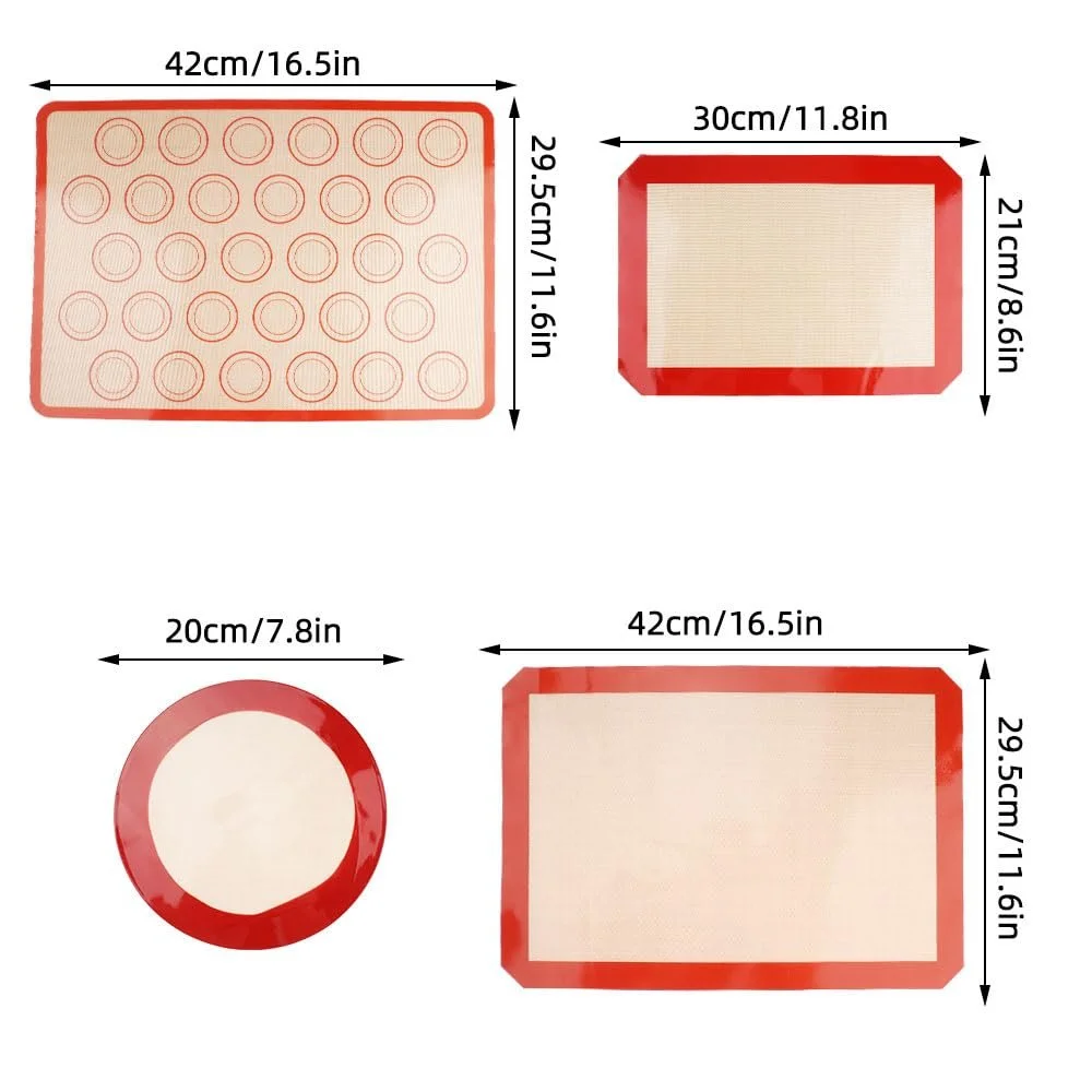 Силіконовий килимок для випічки Silicone Baking Mat Set of 4 Антипригарний Набір 4 шт., фото №2 Силіконовий килимок для випічки Silicone Baking Mat Set of 4 Антипригарний Набір 4 шт., фото №2