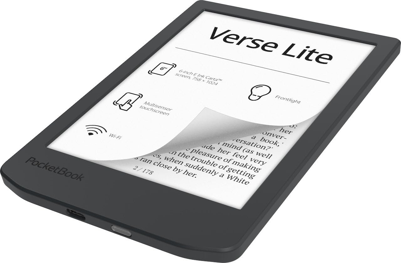 Электронная книга 6" Pocketbook Verse Lite / 8ГБ / Linux / Wi-Fi / SD слот / Сенсорний E-Ink экран 1024 х 758 / Черная (PB619-T-WW), фото №3