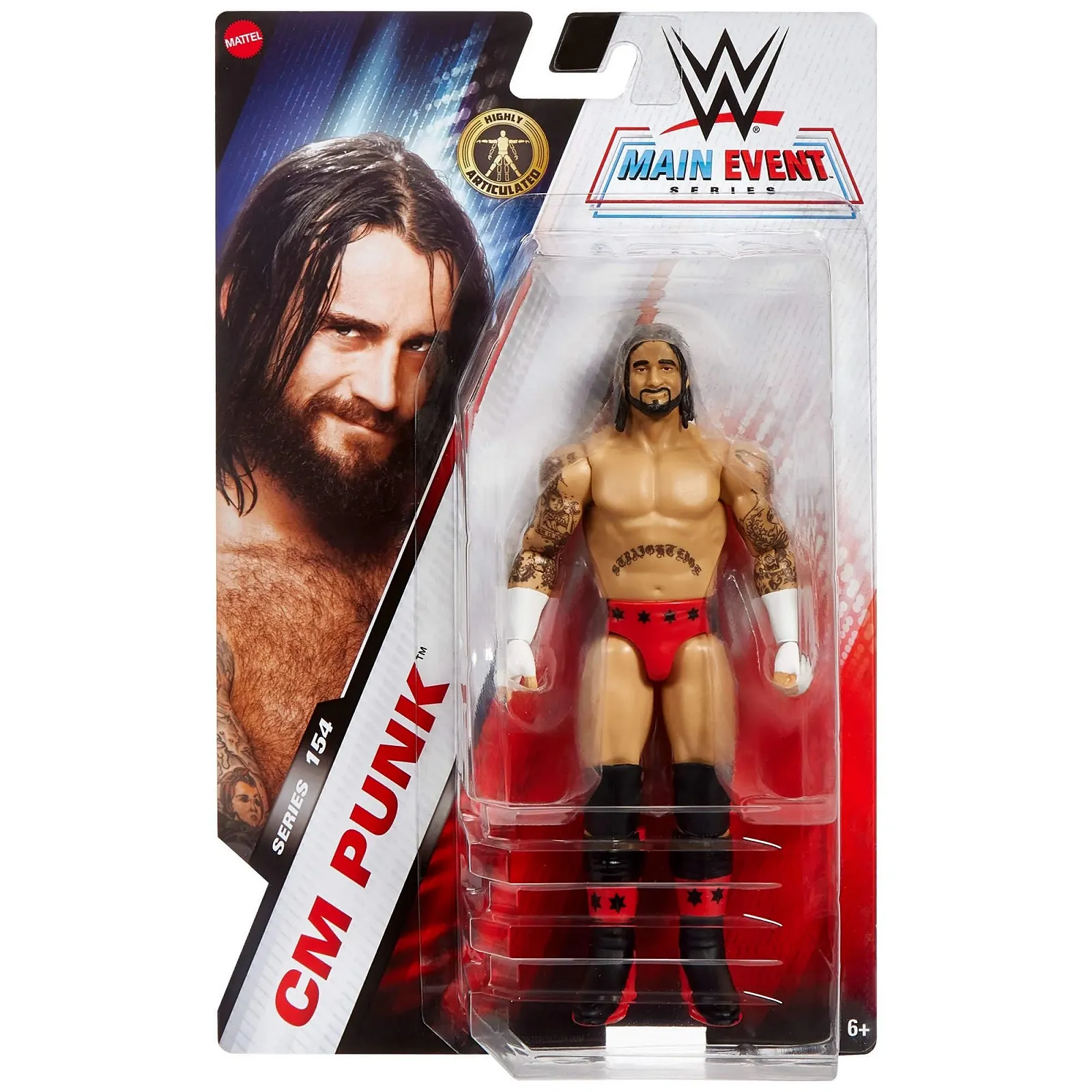 Колекційна ігрова фігурка Mattel WWE Main Combat Series #154 CM Punk JCV44 6 дюймів [Multi-Colour], фото №2