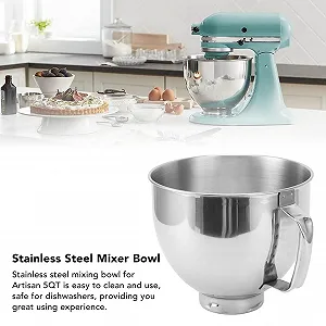 Миска для змішування KitchenAid Cassic 4.5Q & Artisan 5QT нержавіюча сталь з ручкою Сріблястий synthetic.ua - Фото 1