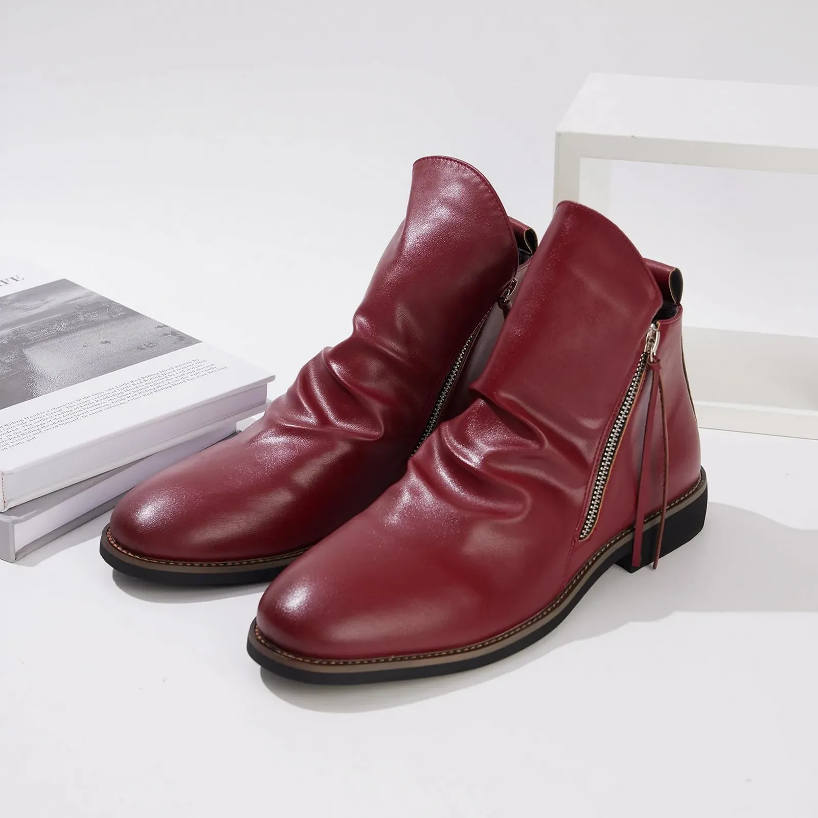 Челсі черевики Halfword шкіряні чоловічі Двостороння блискавка, фото №2