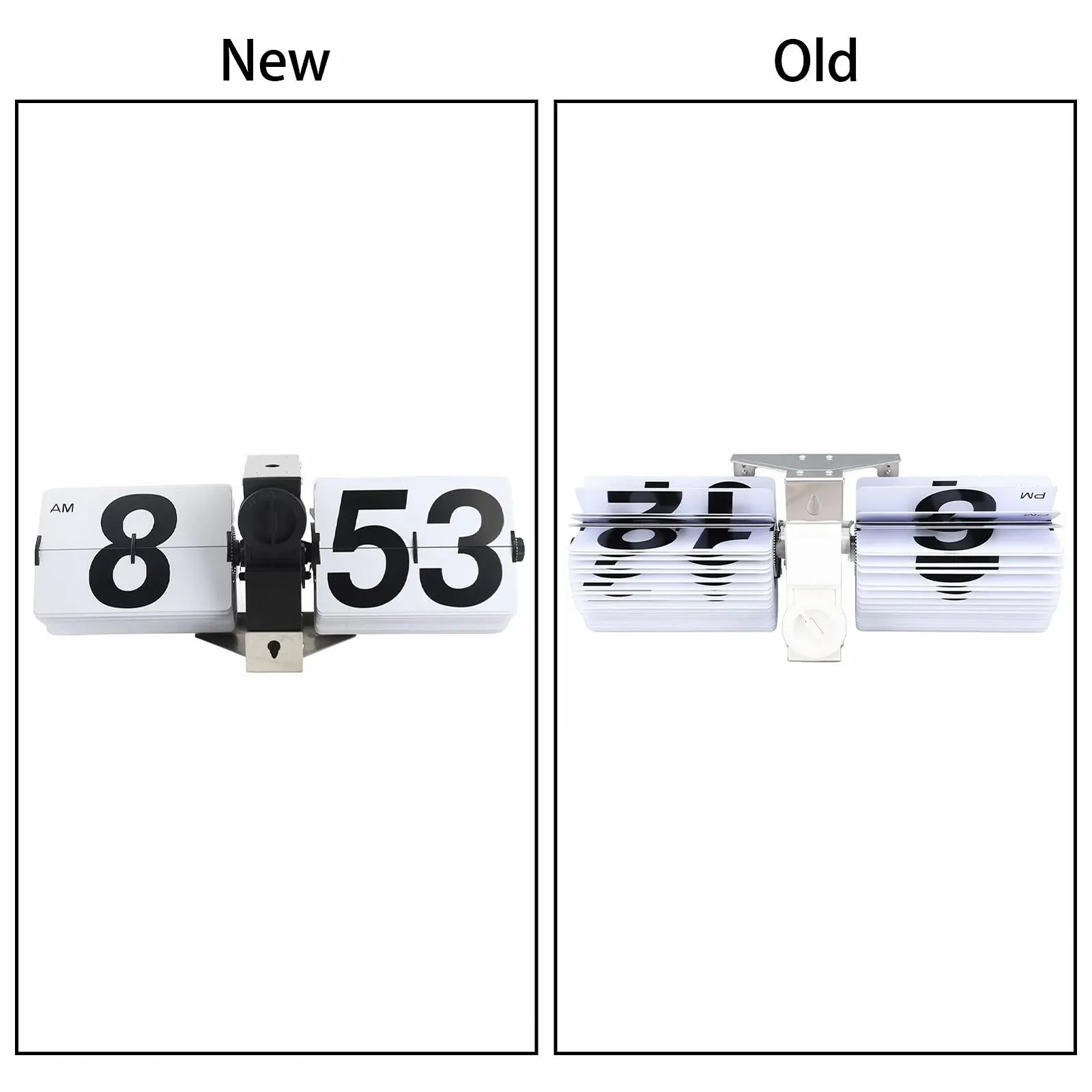 Перекидные часы в стиле ретро PODSJD, нержавеющая сталь и ПВХ, крупные цифры, тип 2, фото №4