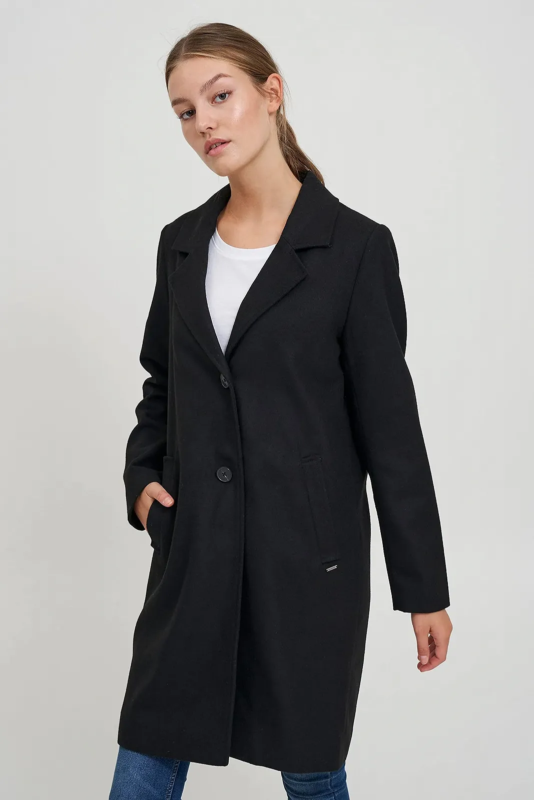 Пальто OXMO OXNeta Жіноче Зимове Вовняне Пальто Зимова Куртка з коміром, фото №2 Пальто OXMO OXNeta Жіноче Зимове Вовняне Пальто Зимова Куртка з коміром, фото №2