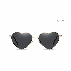 Солнцезащитные очки Поляризованные Сердцевидные для женщин Винтажная металлическая оправа synthetic.ua - Фото 1