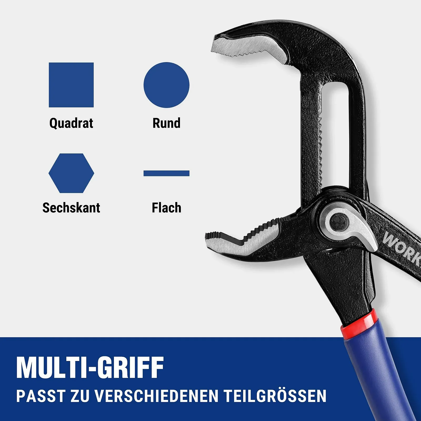 Клещи для водяного насоса WORKPRO, 200 мм (8") и 250 мм (10"), с регулируемыми ручками, набор клещей со скользящим соединением, 2 шт., фото №5 Клещи для водяного насоса WORKPRO, 200 мм (8") и 250 мм (10"), с регулируемыми ручками, набор клещей со скользящим соединением, 2 шт., фото №5