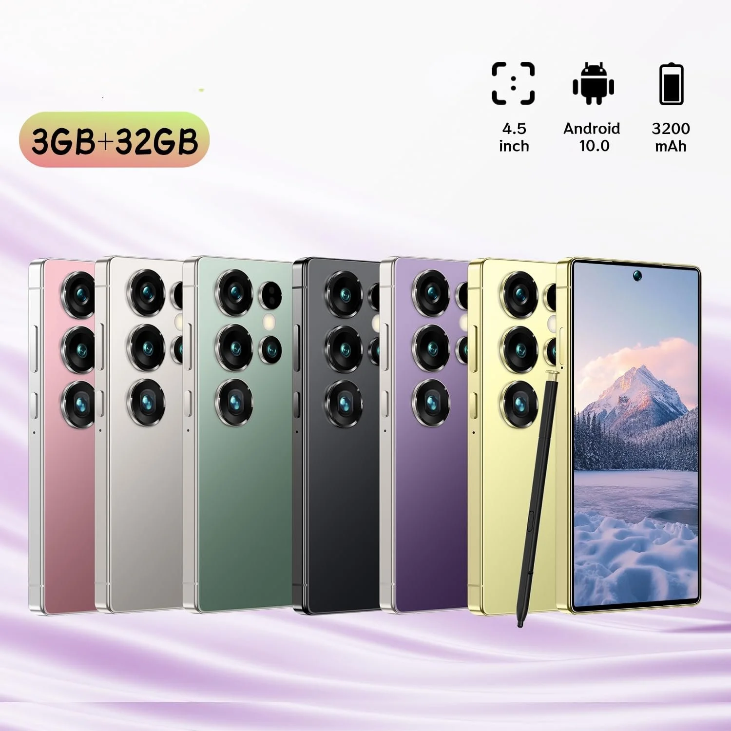 Смартфон 4.5" 3 ГБ + 32 ГБ Dual SIM Android 10.0 4G Black, фото №2
