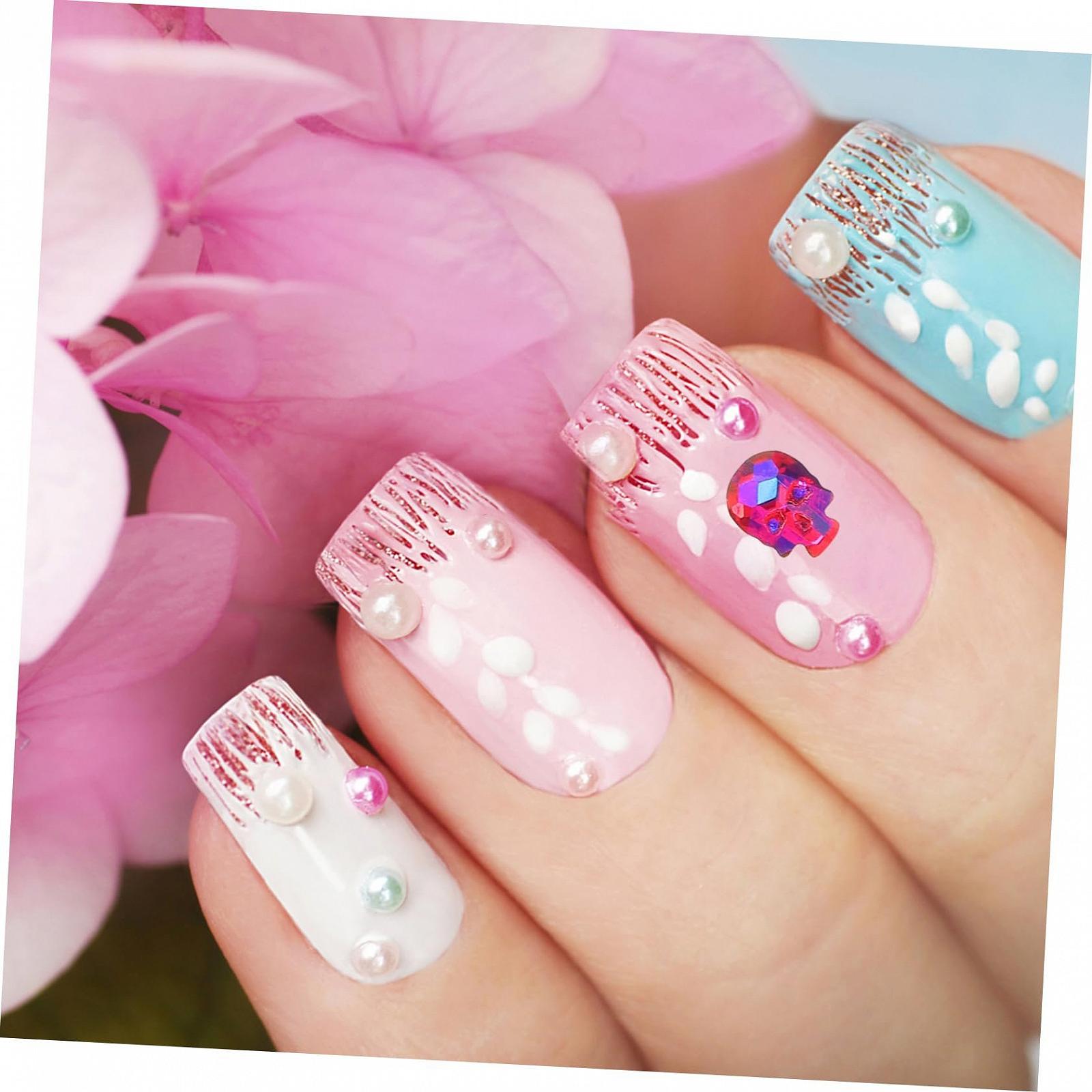 Наклейки для ногтей WOONEKY Камни для ногтей 30 шт Подвески с камнями Накладки для ногтей Череп Хэллоуин Стразы Камни Наклейки для ногтей Маникюр 3D украшения Цветные наклейки, фото №6