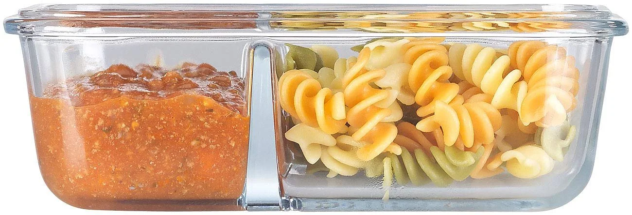 Контейнер для хранения Rosenstein & Söhne Mealpreps Glass стеклянный 2 секции со столовыми приборами, фото №5