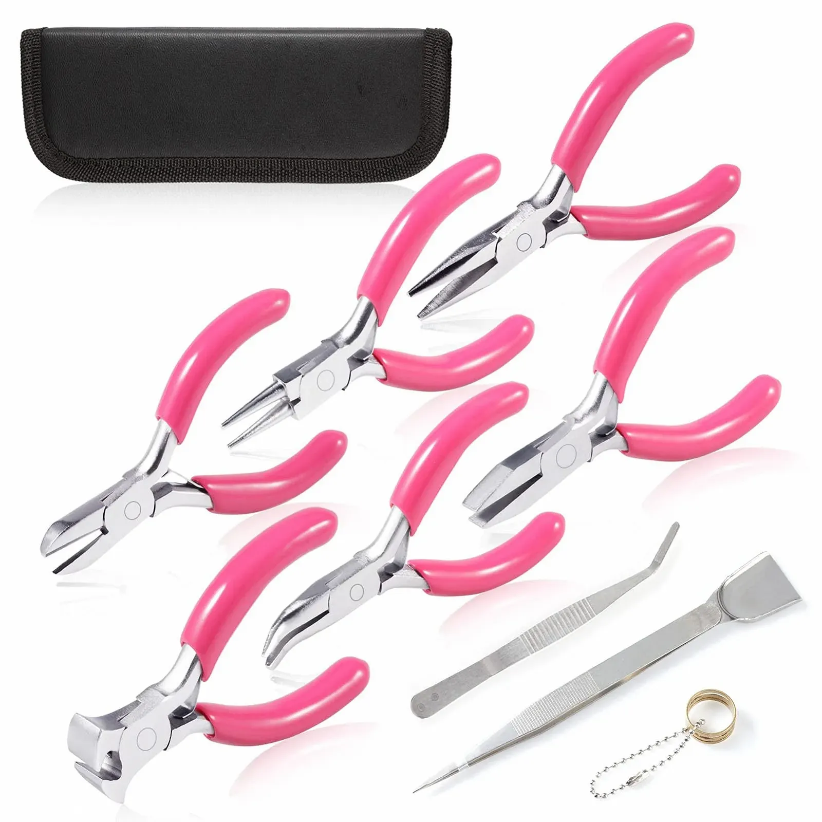 Набор плоскогубцев SPEEDWOX для ювелирных изделий 3 дюйма 10 штук, включая кусачки, плоскогубцы с изогнутыми губками, круглогубцы, длинногубцы, плоскогубцы с плоскими губками, пинцет с лопаткой для рукоделия, фото №1
