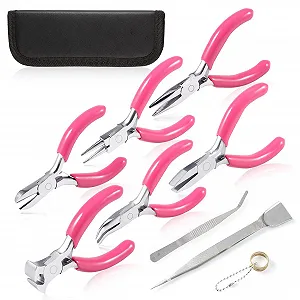 Набор плоскогубцев SPEEDWOX для ювелирных изделий 3 дюйма 10 штук, включая кусачки, плоскогубцы с изогнутыми губками, круглогубцы, длинногубцы, плоскогубцы с плоскими губками, пинцет с лопаткой для рукоделия - Фото 1