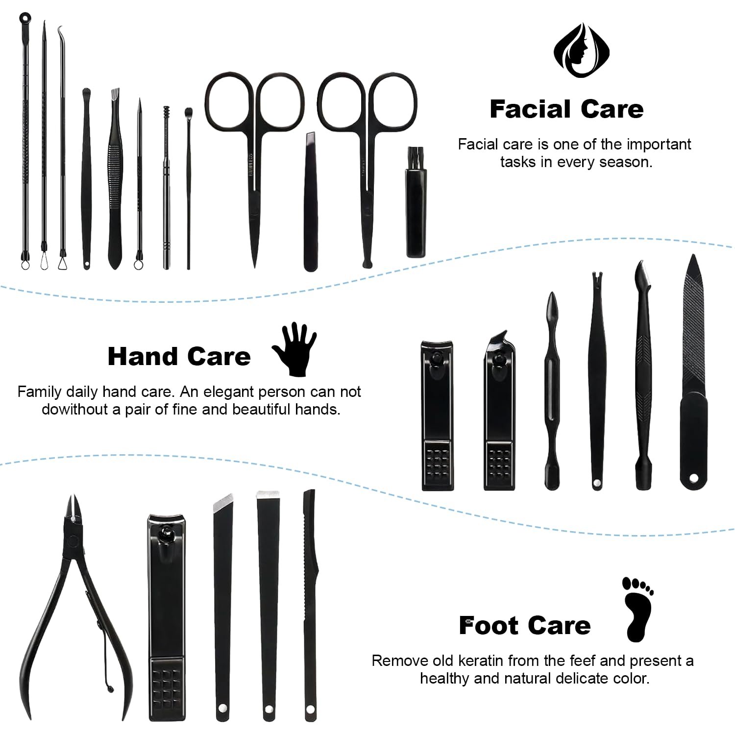 Набір для манікюру 23 шт., з нержавіючої сталі, портативний, фото №2 Набір для манікюру 23 шт., з нержавіючої сталі, портативний, фото №2