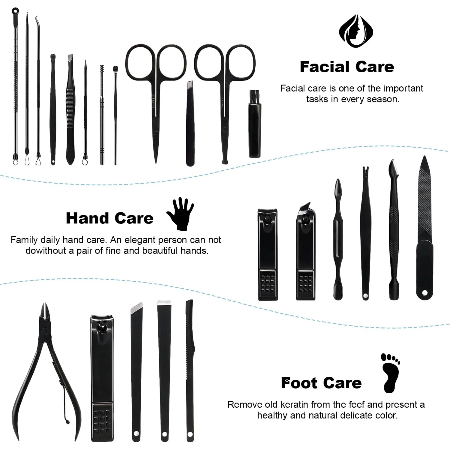 Набор для маникюра 23 шт., из нержавеющей стали, портативный, фото №2