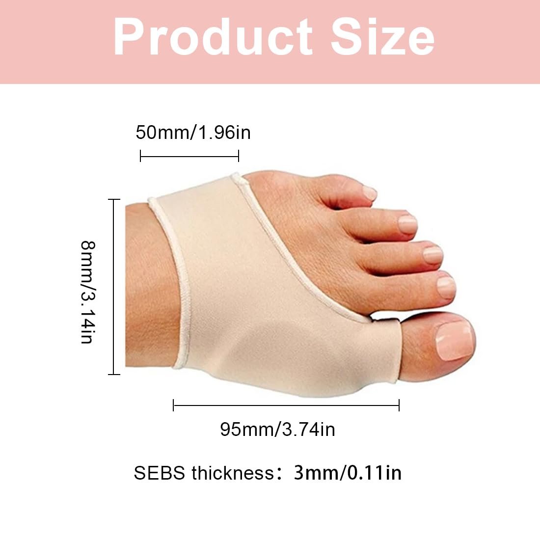 Коректор великого пальця стопи 1 пара, вальгусної деформації, фото №2