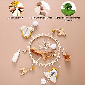 Мобиль для детской кроватки с колокольчиками Baby Gift Rattle Toy с фетровыми шариками и облаками synthetic.ua - Фото 1