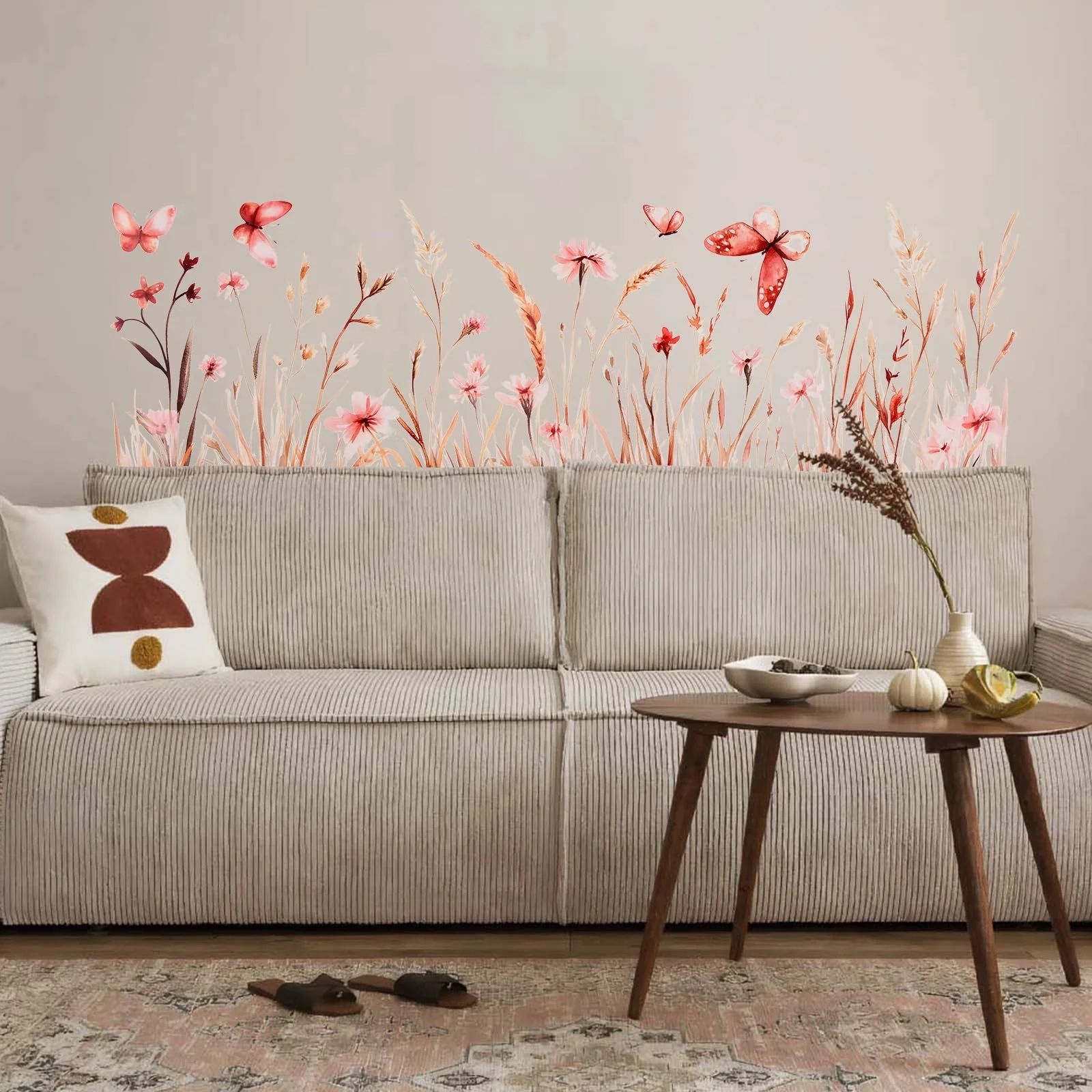 Наклейки на стіну Pack of 2 Flowers Grass Butterflies Green, фото №3 Наклейки на стіну Pack of 2 Flowers Grass Butterflies Green, фото №3