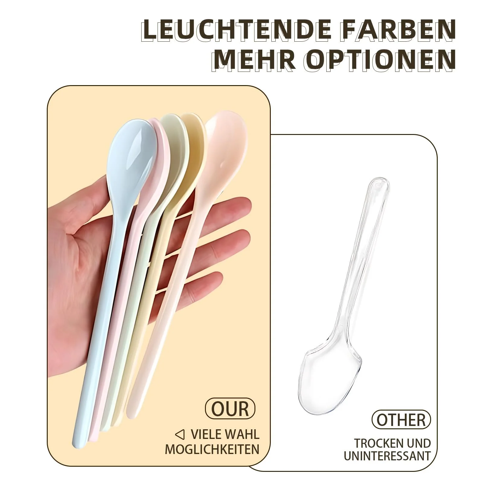 Ложка Пластиковая Цветная 18.5 см (набор 5 шт.), фото №4