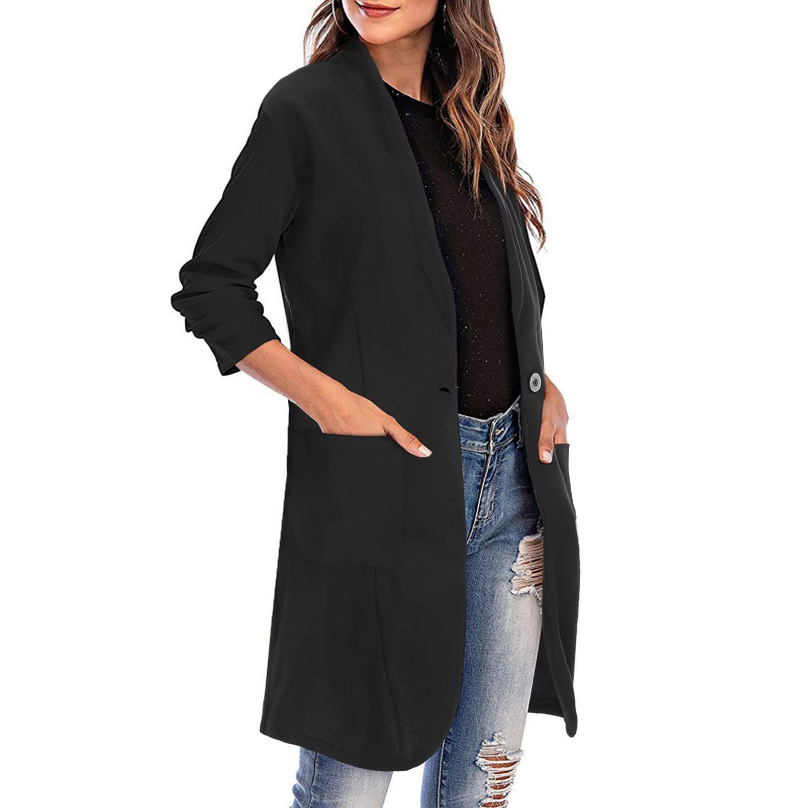 Пальто трикотажне з кишенями Довгі, фото №2