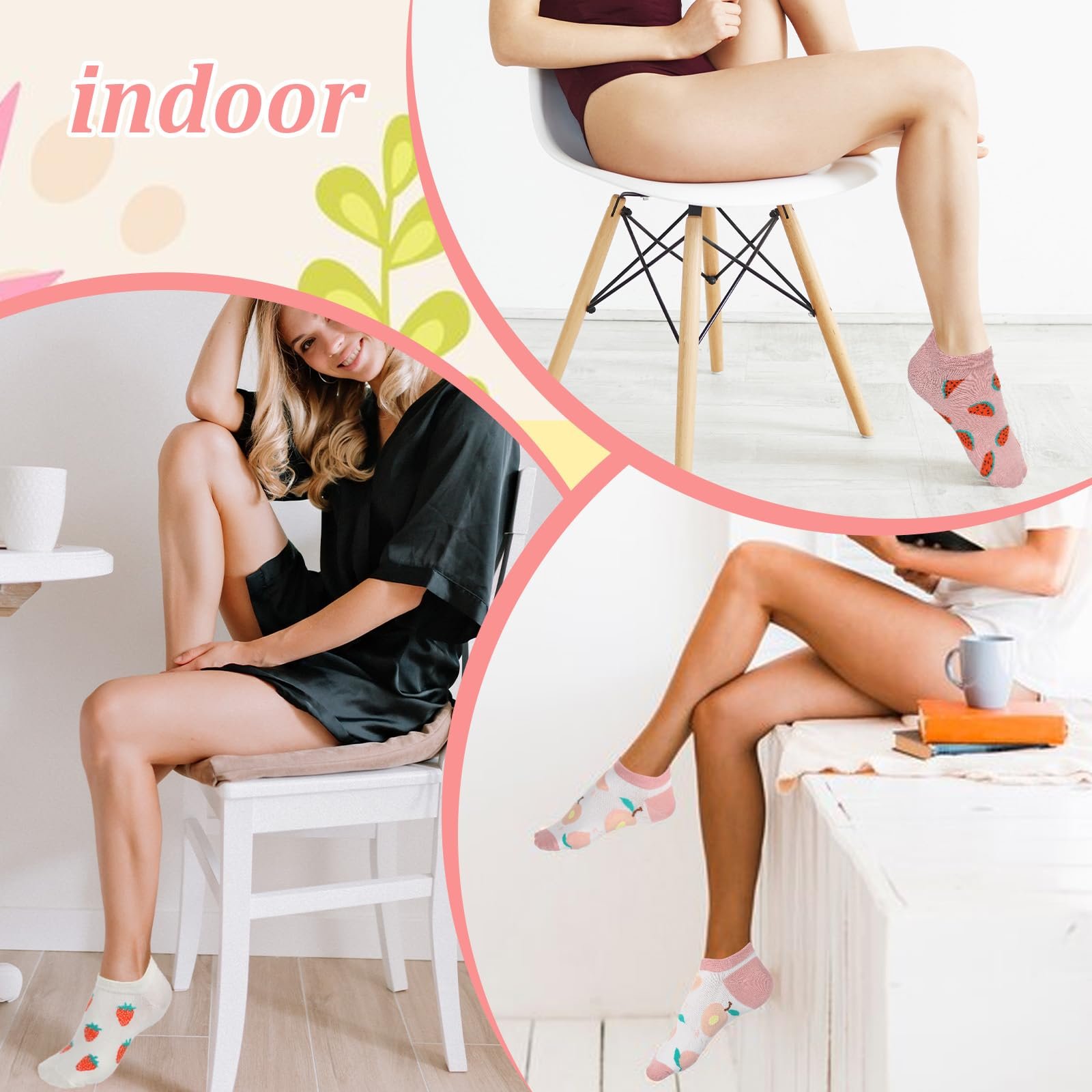 Носки Mabor Fruit Trainer 39-42, Забавные носки trainer, Милые хлопковые носки, Женские низкие невидимые носки (Один размер), фото №5