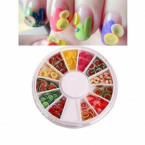 Украшения для ногтей Мини NIDONE, мягкие керамические фруктовые ломтики с колесиками, украшения для DIY рукоделия, 12 узоров synthetic.ua - Фото 1