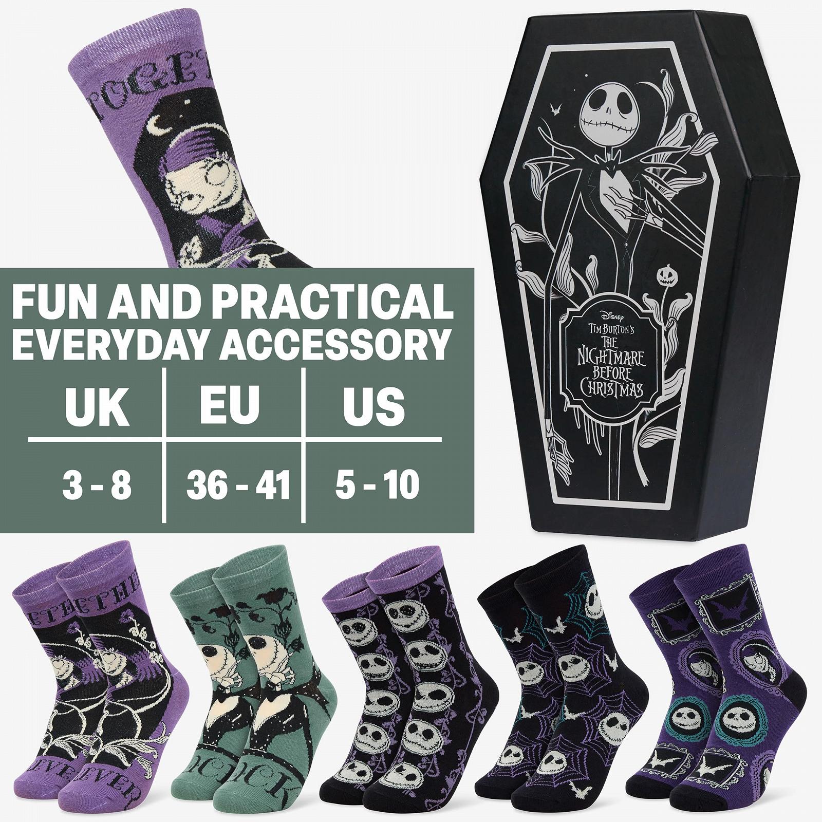 Женские носки Disney, набор 5 пар, чулки с рисунками Stitch, Minnie, Villains и другие, подарки для женщин и девушек-подростков, фото №6