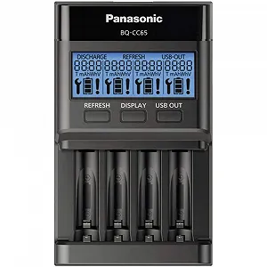 Зарядний пристрій Panasonic eneloop Pro, швидкий, інтелектуальний, с LCD дисплеєм, для 1-4 Ni-MH акумуляторів AA / AAA, з режимом відновлення, 52100, чорний - Фото 1