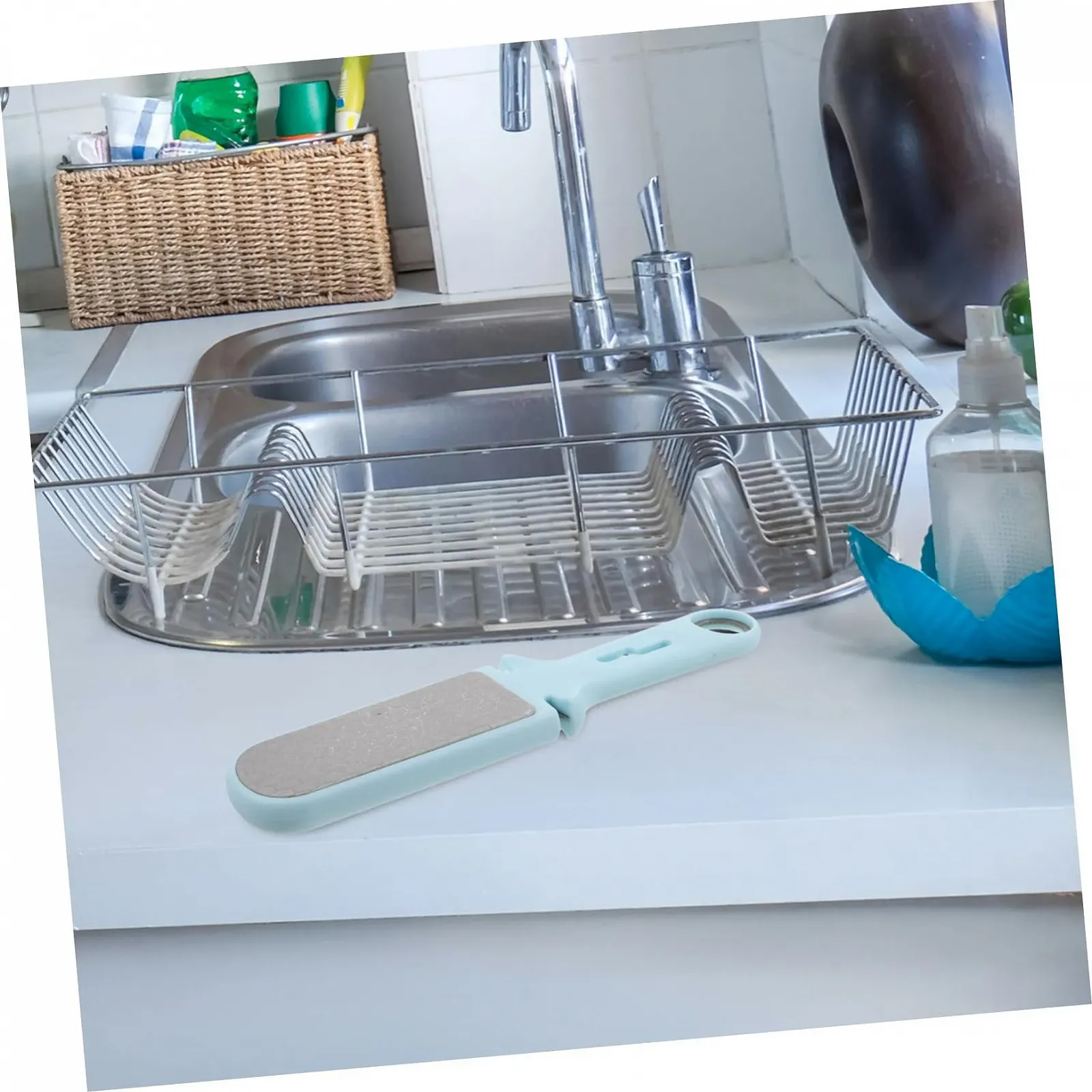 Точильный камень с держателем профессиональный ручной портативный PP Небесно-голубой, фото №7