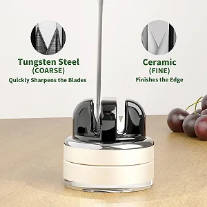 Ручне точило для ножів на присосках професійне 2-рівневе вольфрамове та керамічне V-Slot synthetic.ua - Фото 1