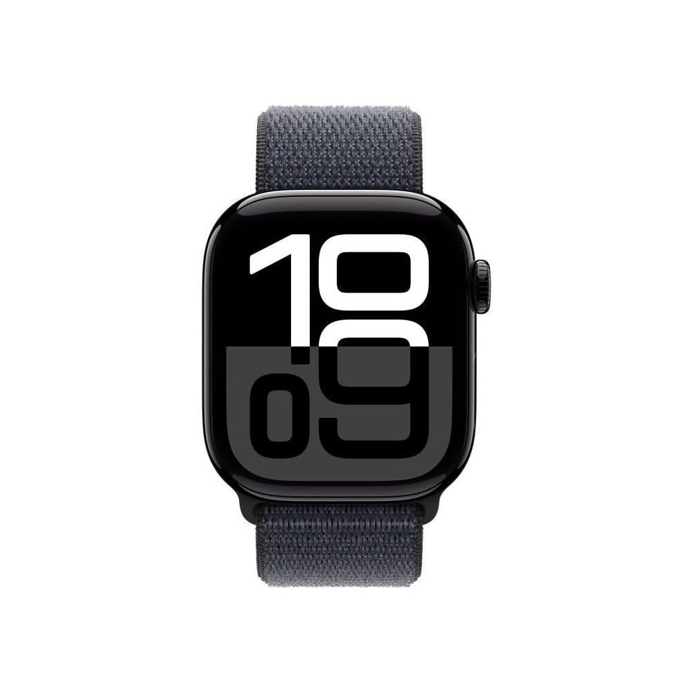 Смарт-годинник Apple Series 10 (GPS + Cellular 42 мм) Алюмінієвий корпус Чорний діамант і спортивний ремінець Чорнило (один розмір), фото №2