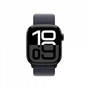 Смарт-годинник Apple Series 10 (GPS + Cellular 42 мм) Алюмінієвий корпус Чорний діамант і спортивний ремінець Чорнило (один розмір) synthetic.ua - Фото 1