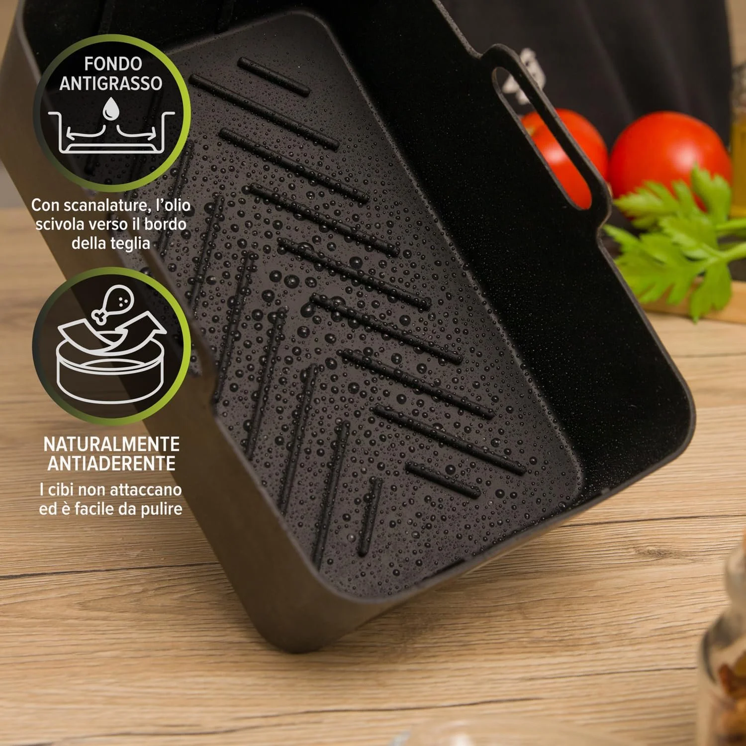 Силиконовая форма с ручками 19.5 x 13 x 7 см Черная, фото №6