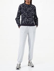 Свитшот Love Moschino Женский Обычный Крой Длинный Рукав Круглая Шея с Принтом Storm of Hearts synthetic.ua - Фото 1