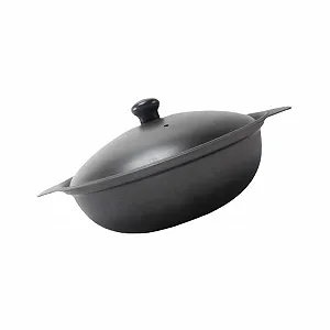 Горшок для запекания Чугунный Желтый с чугунной крышкой - Фото 1