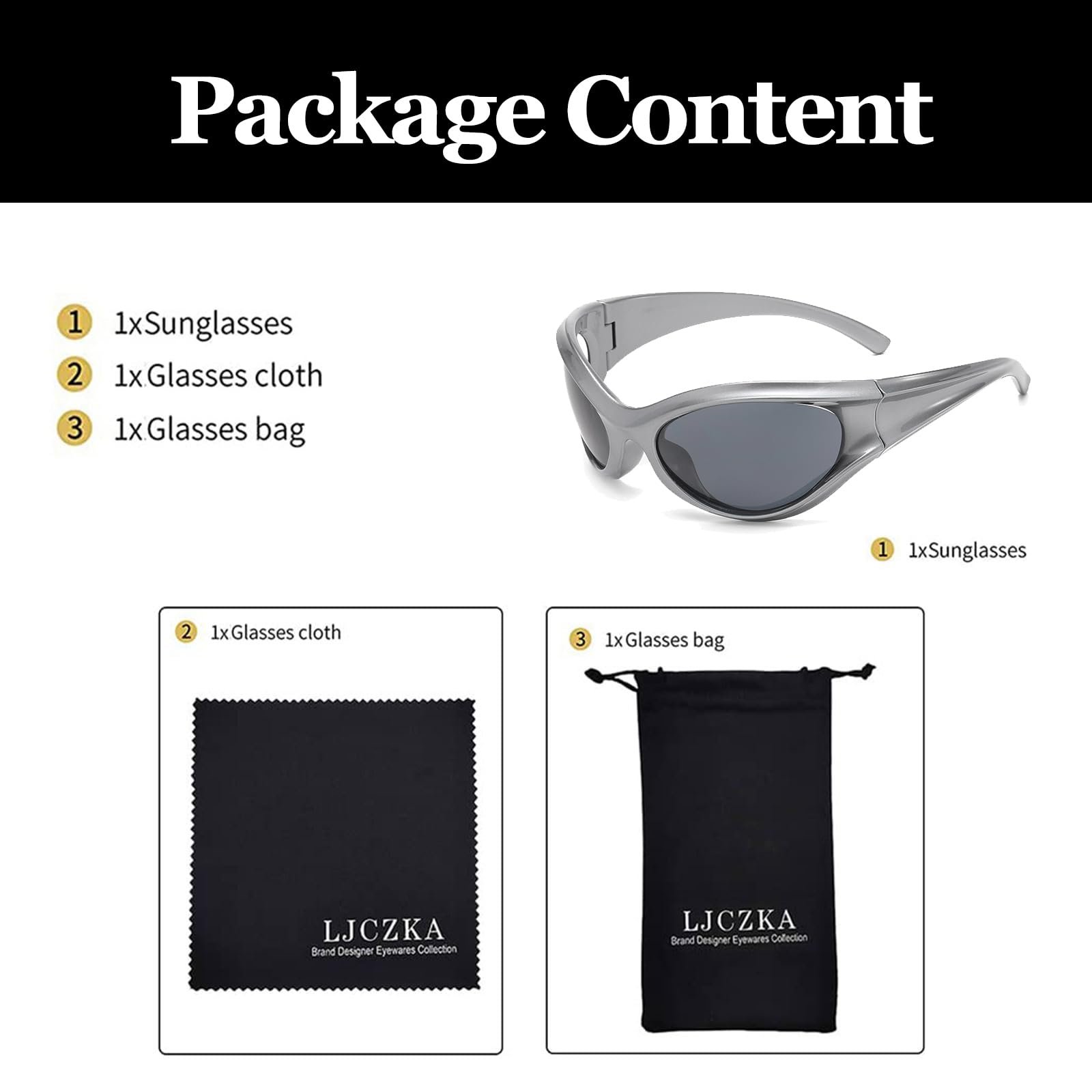 Футуристичні сонцезахисні окуляри y2k для чоловіків і жінок LJCZKA, вінтажні, захист UV400, фото №5