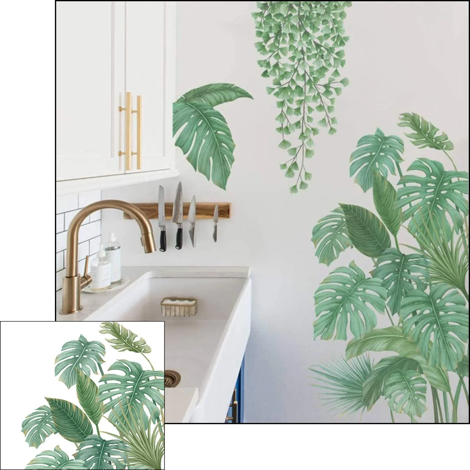 Наклейка на стіну Зелене листя 4 аркуші Рослини Фотошпалери, фото №4 Наклейка на стіну Зелене листя 4 аркуші Рослини Фотошпалери, фото №4