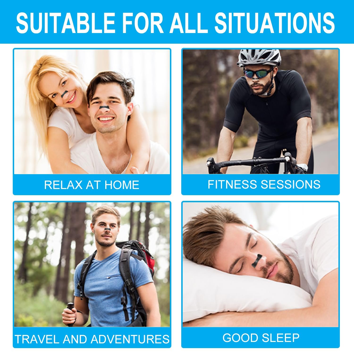 Магнітні назальні пластирі 60 шт. Проти хропіння, ефективні назальні смужки, краще дихання та якість сну Білий, фото №8