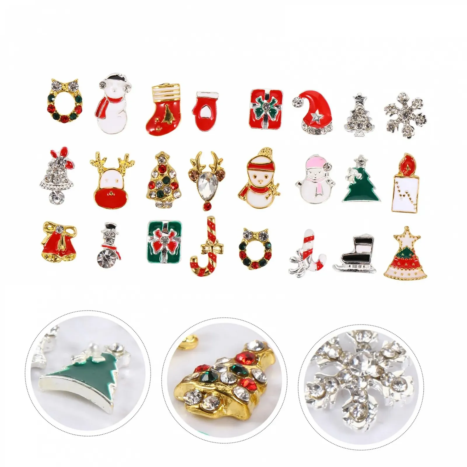 Украшения для ногтей LALAFINA Рождественские из сплава со снежинками, стразы для ногтей, аксессуары для украшения ногтей, фото №5