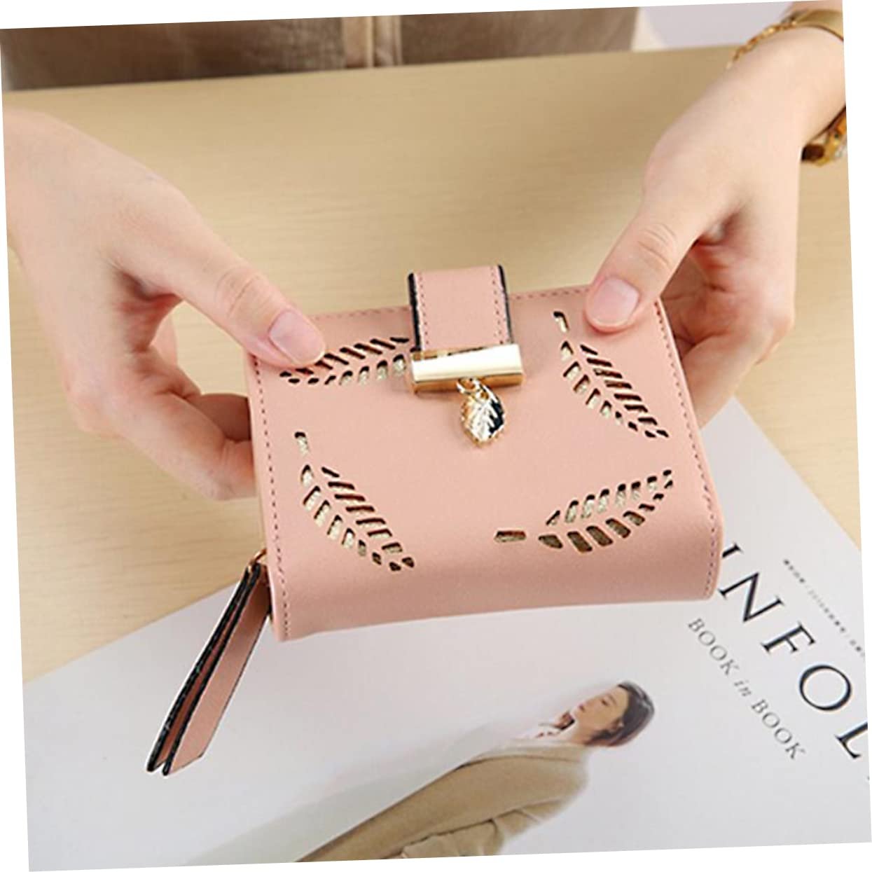 Кошелек PACKOVE Женская полая сумка для монет, кошелек с пряжкой, маленький кошелек, держатель для карт, 1 шт., как показано, фото №9