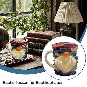 Кружка Книга - 3D Оригинальный Расписной Дизайн Книги Кофейные Кружки - Красочное Смоляное Украшение Штабель Деко для Любителей Книг Читателей Авторов Библиотекарей synthetic.ua - Фото 1