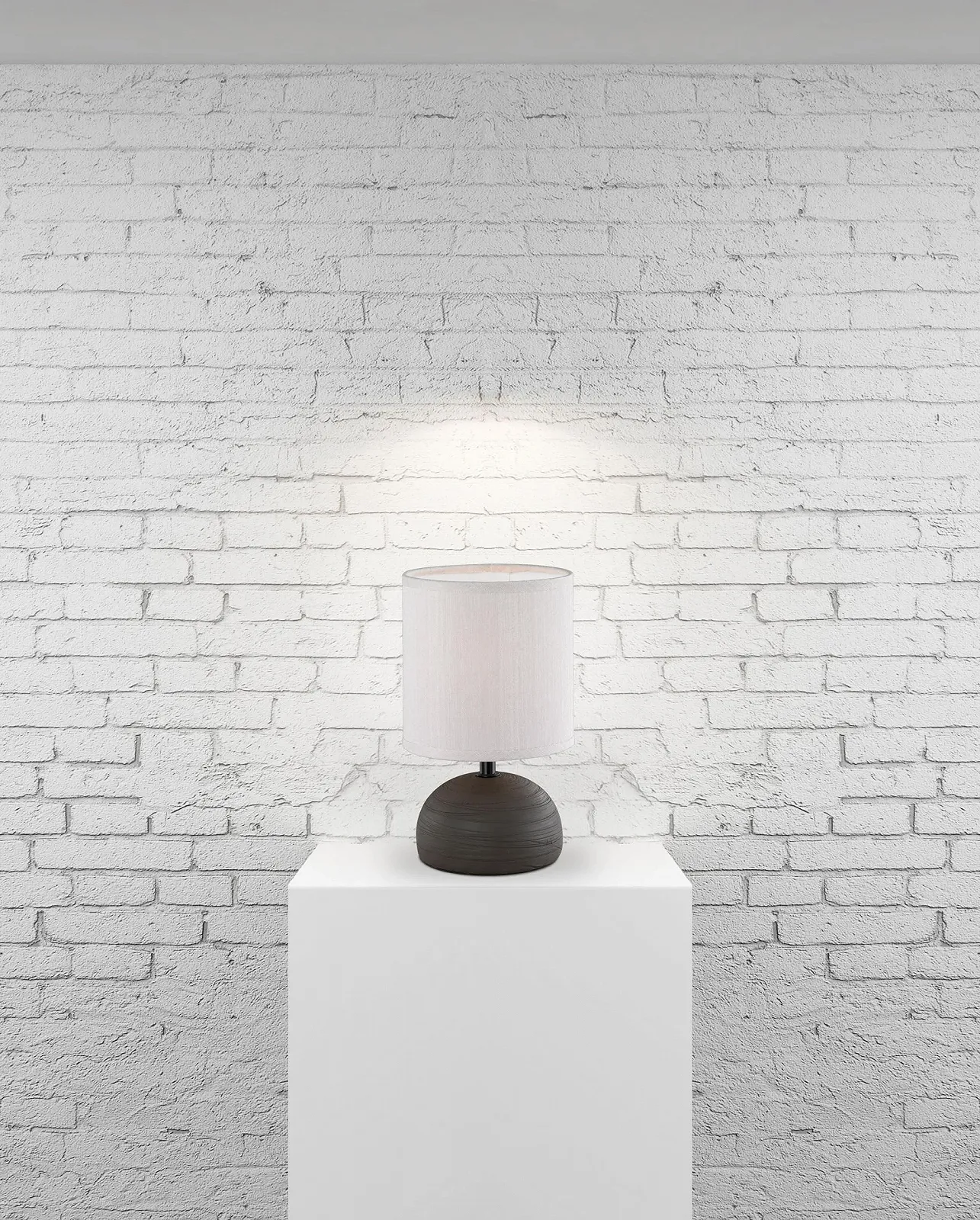 Настільна лампа Lance Ceramic Base Fabric Shade коричневий капучино 14x23 см E14, фото №3