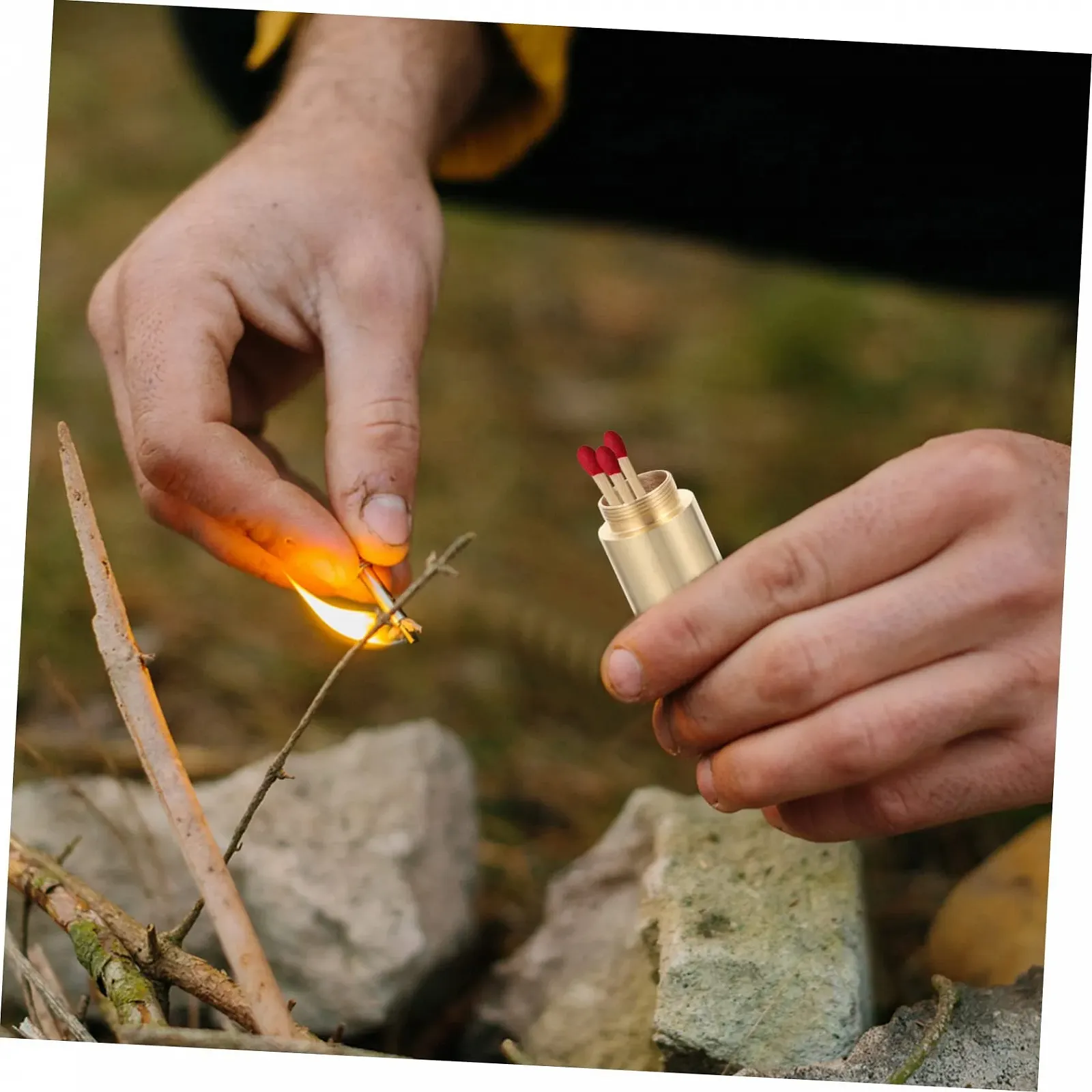 Коробка для Unomor, Водонепроникний контейнер Латунна дорожня металева банка для зберігання, фото №5
