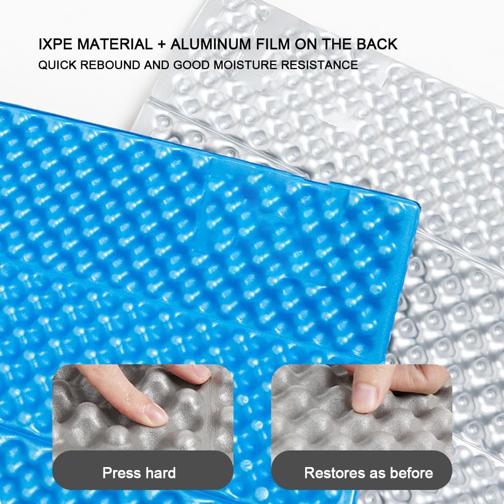 Коврик ToeWoe Camping Foam Sleeping Mat С закрытой ячейкой с алюминиевой фольгой Компактный ультралегкий для пляжа походов путешествий Синий, фото №3
