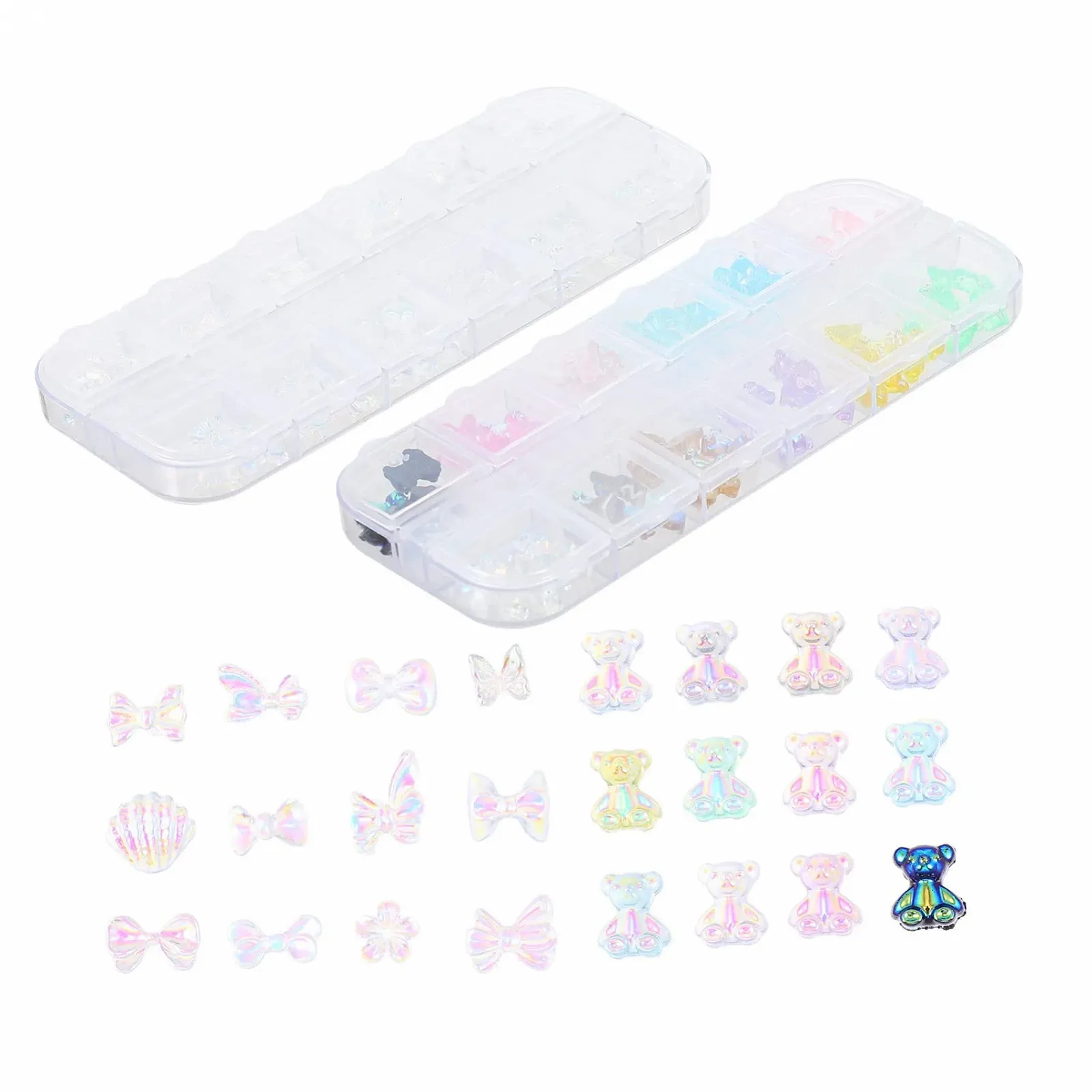 Підвіски для нігтів POPETPOP, 120 шт, смола, ведмедики та метелики, фото №1